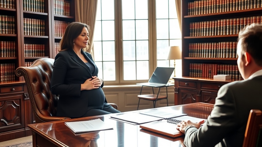 Le rôle d'une avocate enceinte face à ses clients